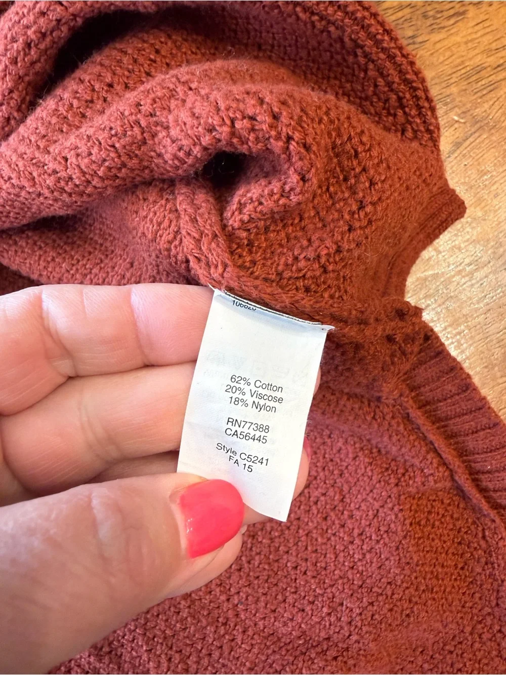 Madewell Chronicle Texture Pullover Sweater Rust Orange Waffle Knit Hi-low XS - Picture 5 of 8